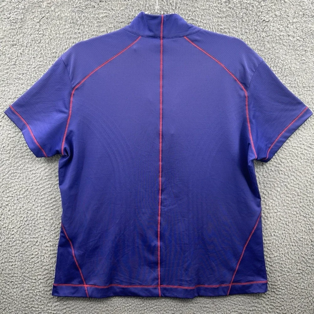 Nike Polo Shirt Womens XL Blue 1/4 Zip Short Sleeve Golf Performance Dri‎ Fit